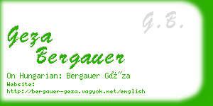 geza bergauer business card